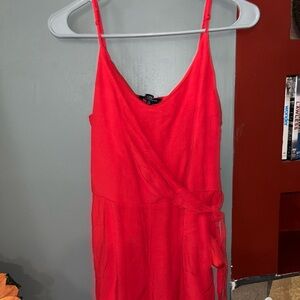 one clothing Red Sleeveless Wrap Mini Dress